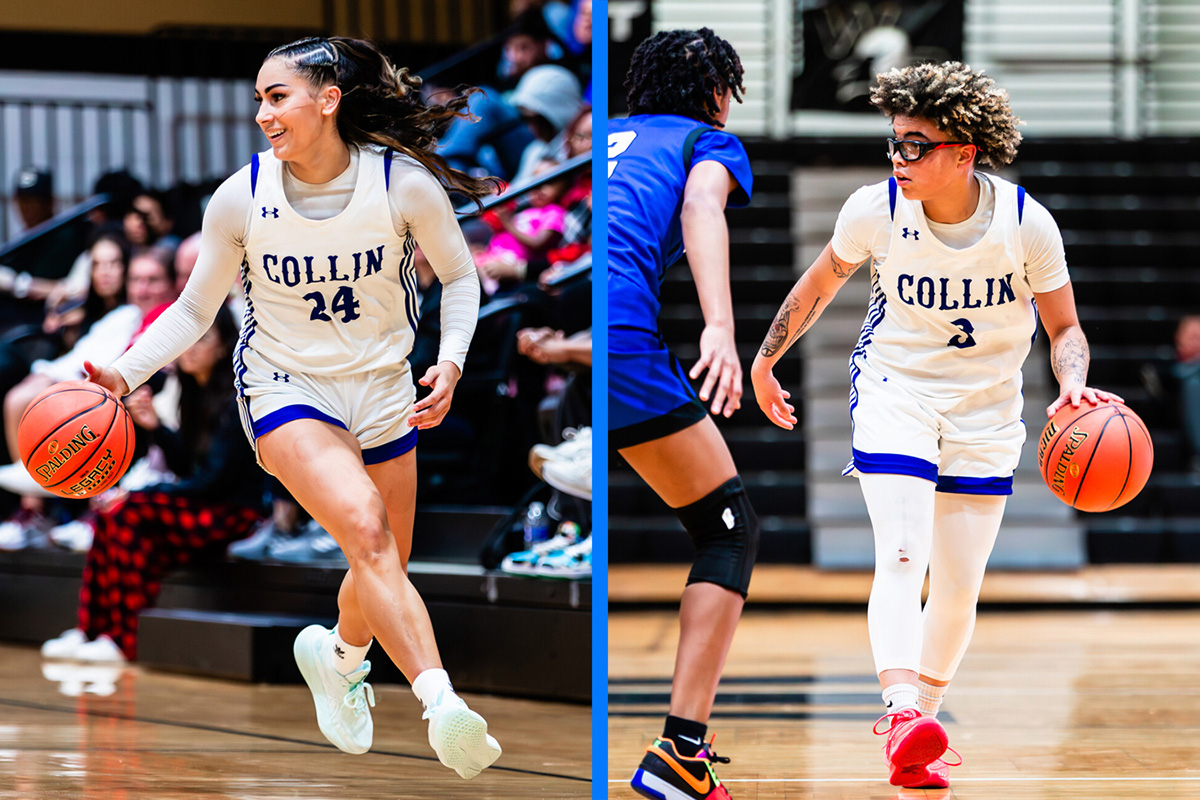 Collin College’s Waiata Jennings and Mackenzie Buss have been named to National Junior College Athletics Association (NJCAA) Division I Women’s Basketball All-America teams for the second year in a row.