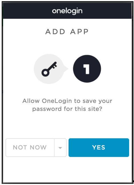 OneLogin Add App screen, click Yes