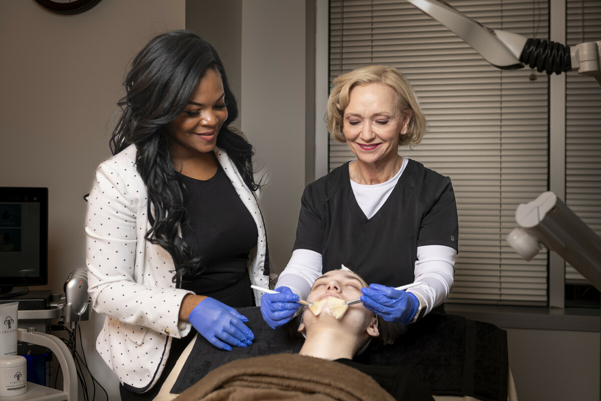 Image of a woman getting facial