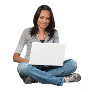 girl sitting with laptop