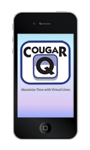 iPhone with CougarQ logo