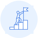 Image of a person climbing steps