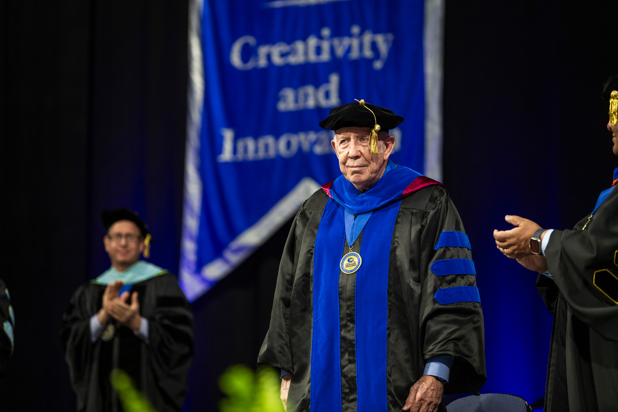 Bob Collins in regalia at commencement 