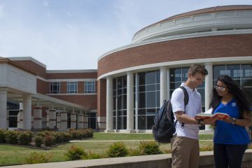 Honors studnets outside of library